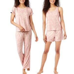 LUCKY BRAND LADIES 4 PIECE PiNK PAJAMA SET XL